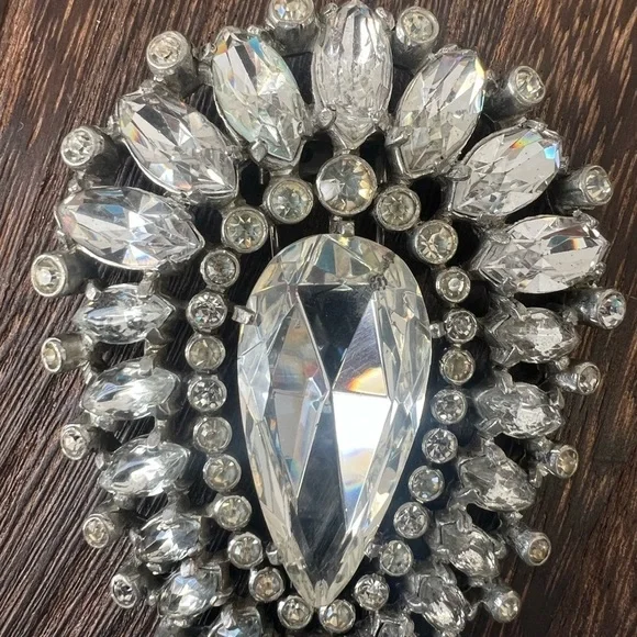 Vintage 1930’s-1940’s Eisenberg Original Clear Rhinestone Fur Clip B12 - Picture 8 of 8